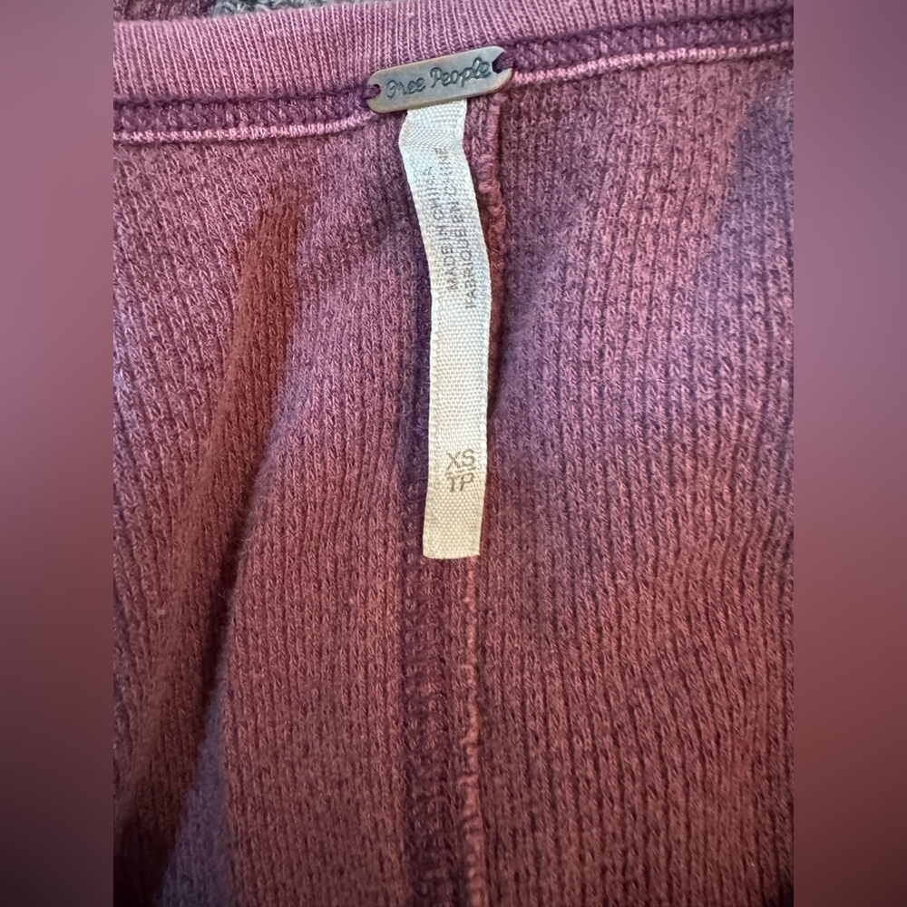 FREE PEOPLE LOT OF 3 Womens Ski Lodge Cuff Thermal Henley Top Size XS - Picture 9 of 10